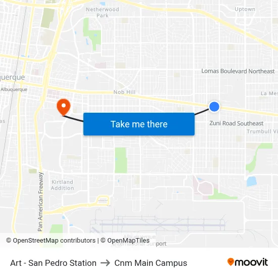 Art - San Pedro Station to Cnm Main Campus map