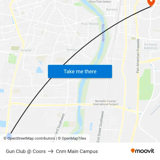 Gun Club @ Coors to Cnm Main Campus map