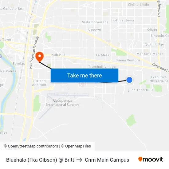 Bluehalo (Fka Gibson) @ Britt to Cnm Main Campus map