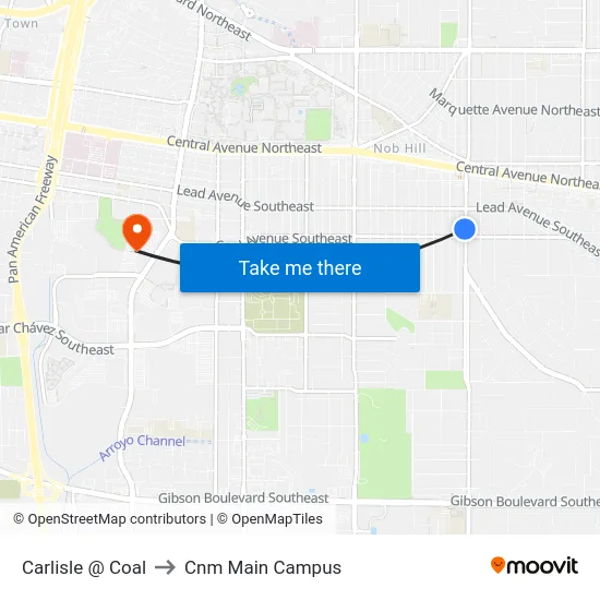 Carlisle @ Coal to Cnm Main Campus map