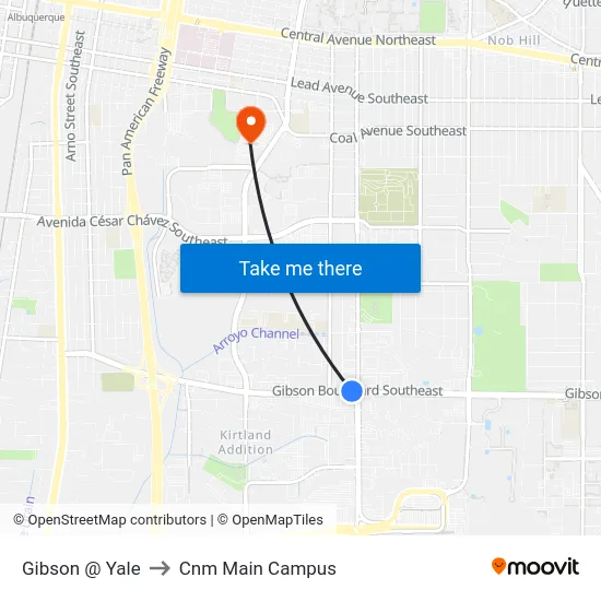 Gibson @ Yale to Cnm Main Campus map