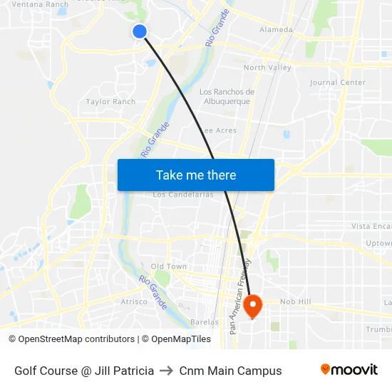 Golf Course @ Jill Patricia to Cnm Main Campus map