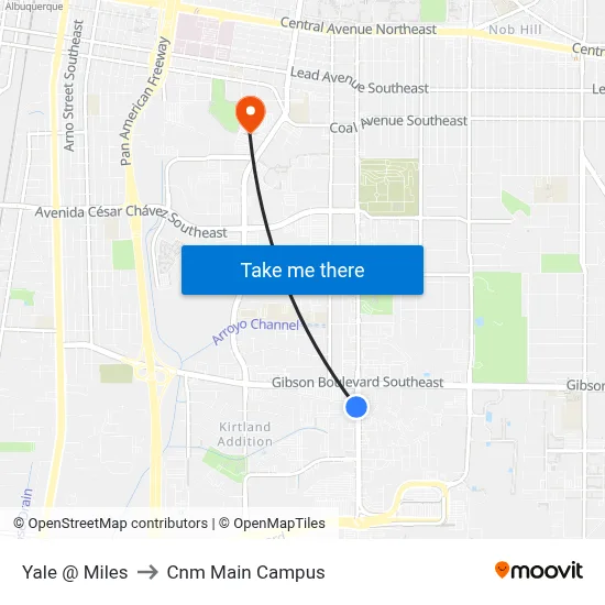 Yale @ Miles to Cnm Main Campus map