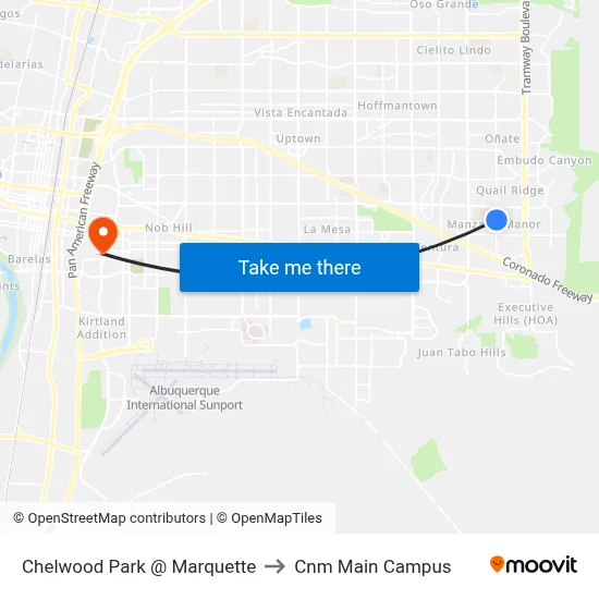 Chelwood Park @ Marquette to Cnm Main Campus map