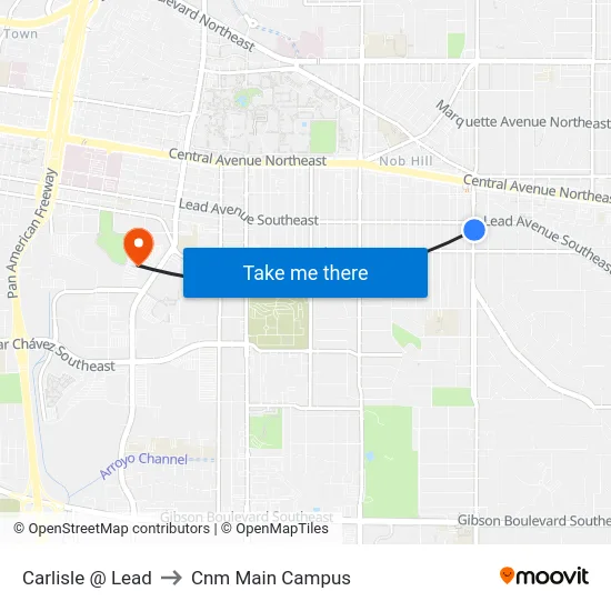 Carlisle @ Lead to Cnm Main Campus map