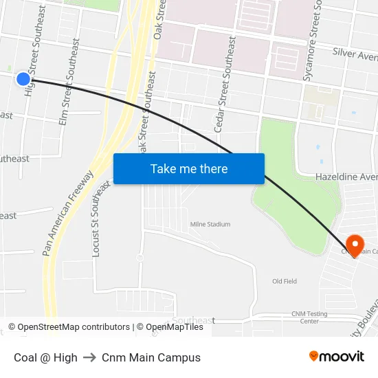 Coal @ High to Cnm Main Campus map