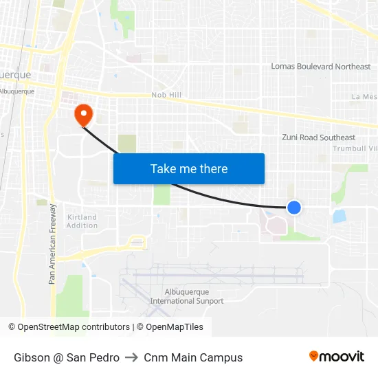 Gibson @ San Pedro to Cnm Main Campus map