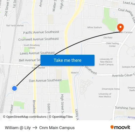 William @ Lily to Cnm Main Campus map