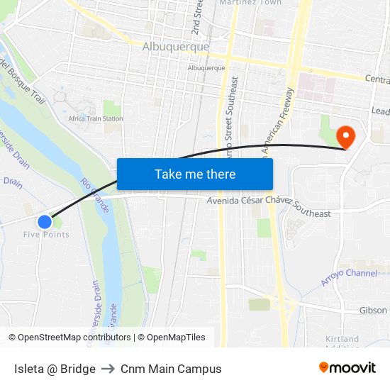 Isleta @ Bridge to Cnm Main Campus map