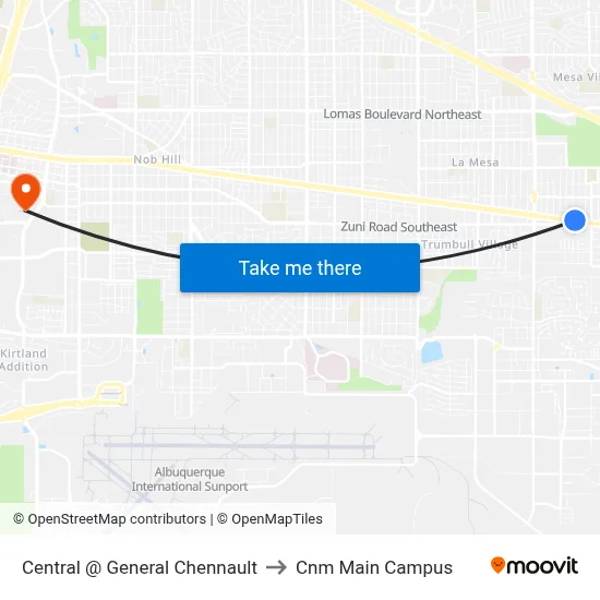 Central @ General Chennault to Cnm Main Campus map