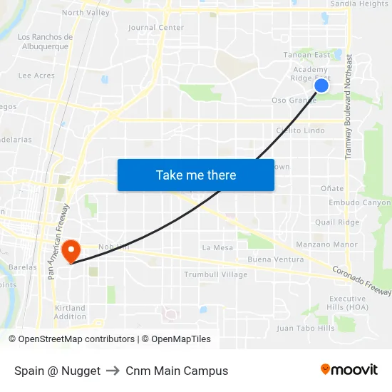 Spain @ Nugget to Cnm Main Campus map