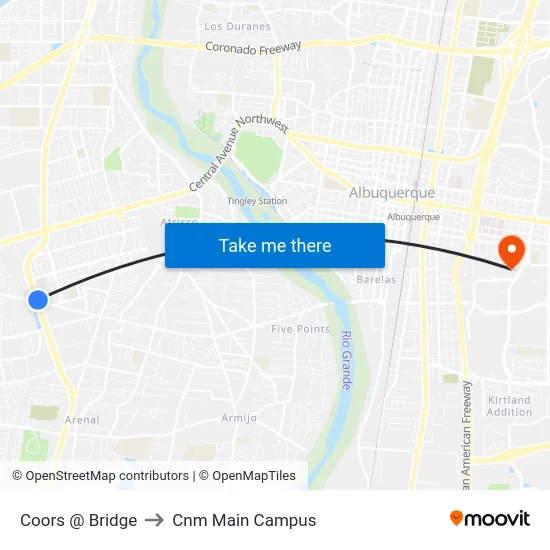 Coors @ Bridge to Cnm Main Campus map