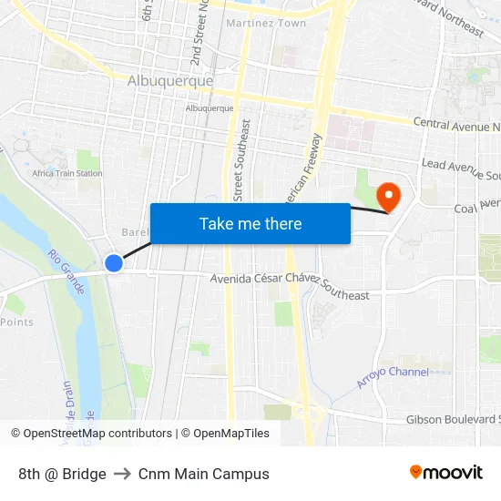 8th @ Bridge to Cnm Main Campus map