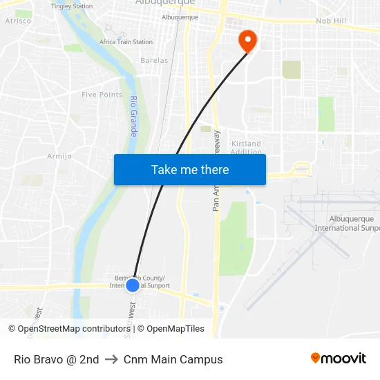 Rio Bravo @ 2nd to Cnm Main Campus map