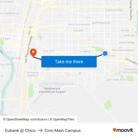 Eubank @ Chico to Cnm Main Campus map