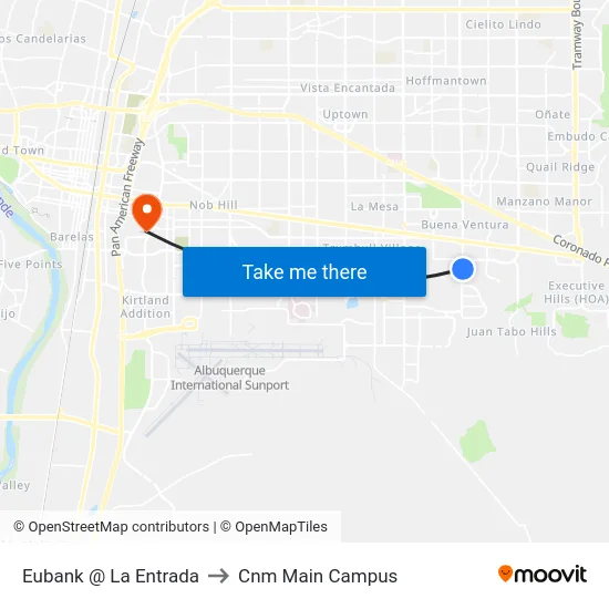 Eubank @ La Entrada to Cnm Main Campus map