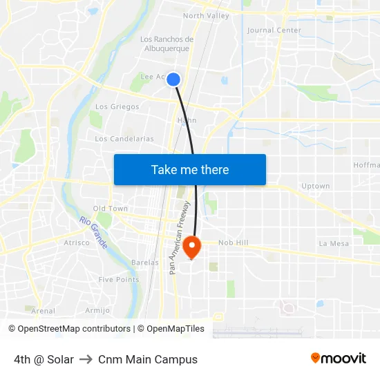 4th @ Solar to Cnm Main Campus map