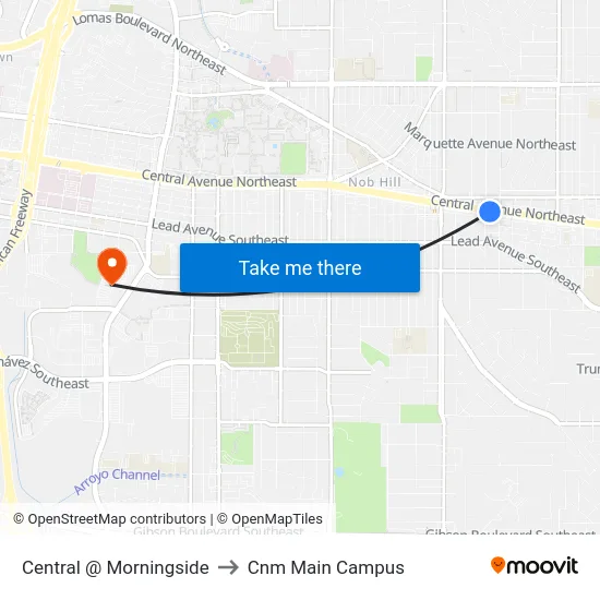Central @ Morningside to Cnm Main Campus map