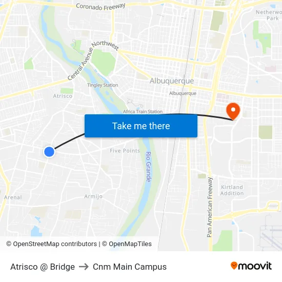Atrisco @ Bridge to Cnm Main Campus map