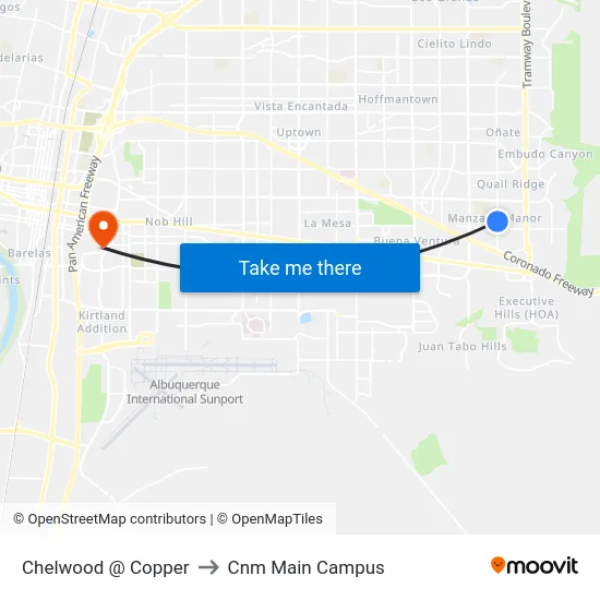 Chelwood @ Copper to Cnm Main Campus map