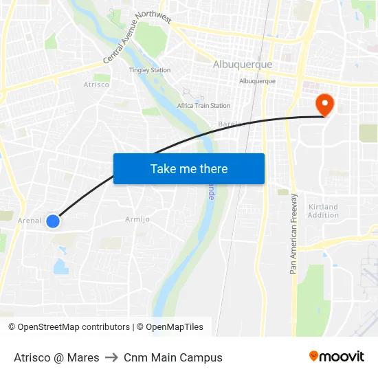 Atrisco @ Mares to Cnm Main Campus map