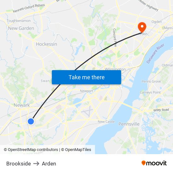 Brookside to Arden map