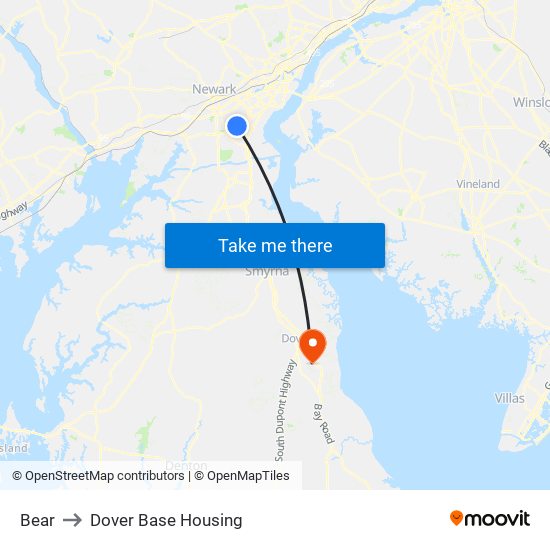 Bear to Dover Base Housing map