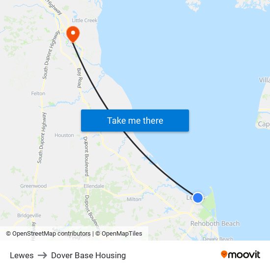 Lewes to Dover Base Housing map