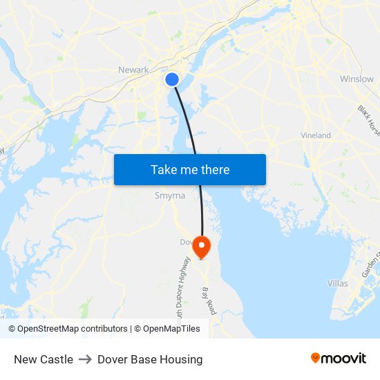 New Castle to Dover Base Housing map