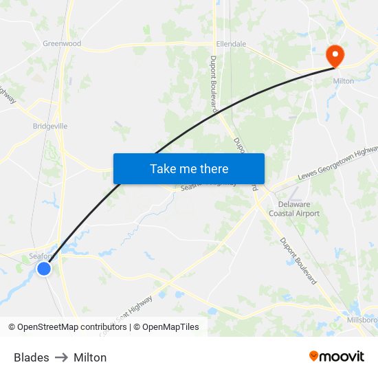 Blades to Milton map