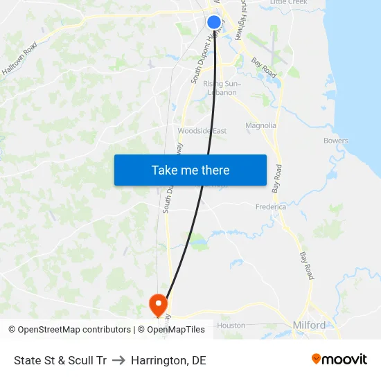 State St & Scull Tr to Harrington, DE map