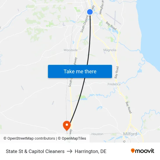 State St & Capitol Cleaners to Harrington, DE map