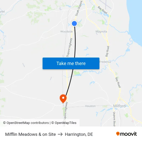 Mifflin Meadows & on Site to Harrington, DE map
