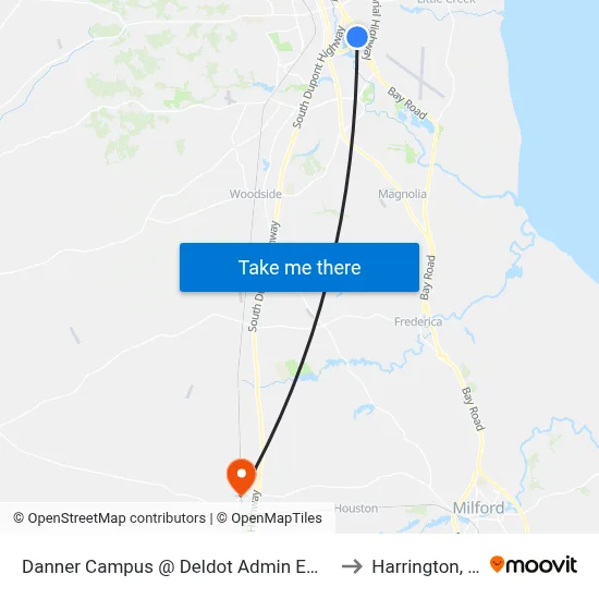 Danner Campus @ Deldot Admin Empent to Harrington, DE map