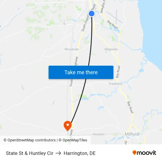 State St & Huntley Cir to Harrington, DE map