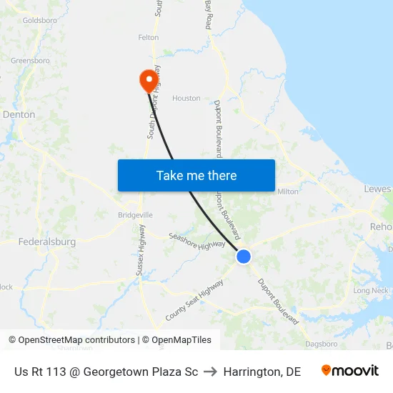 Us Rt 113 @ Georgetown Plaza Sc to Harrington, DE map