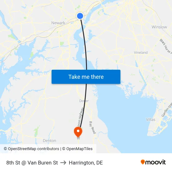 8th St @ Van Buren St to Harrington, DE map