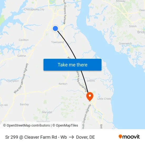Sr 299 @ Cleaver Farm Rd - Wb to Dover, DE map