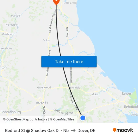 Bedford St @ Shadow Oak Dr - Nb to Dover, DE map