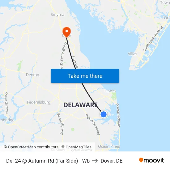 Del 24 @ Autumn Rd (Far-Side) - Wb to Dover, DE map