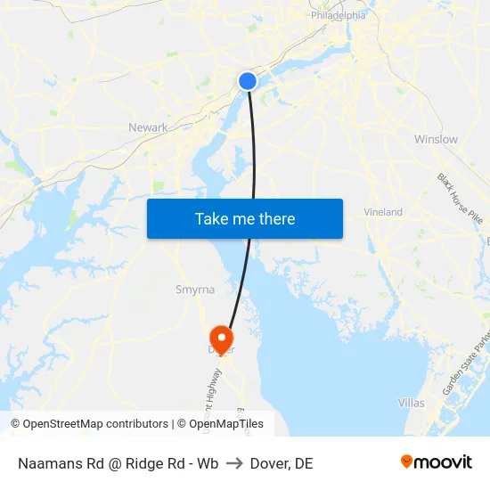 Naamans Rd @ Ridge Rd - Wb to Dover, DE map