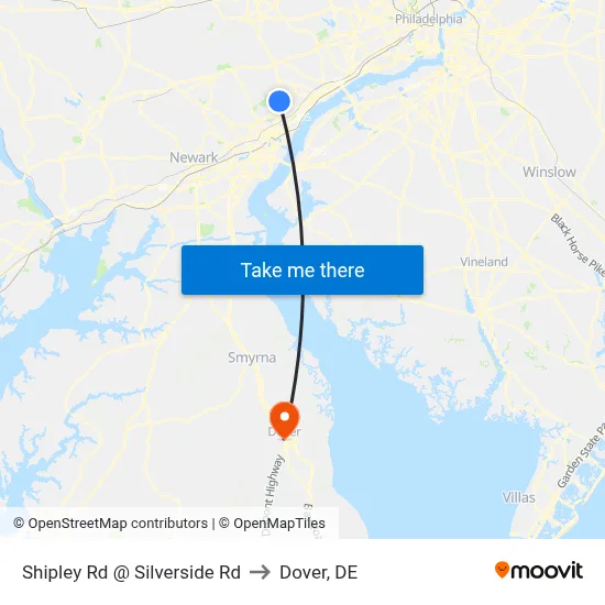 Shipley Rd @ Silverside Rd to Dover, DE map