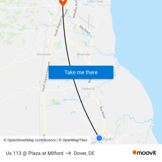 Us 113 @ Plaza at Milford to Dover, DE map