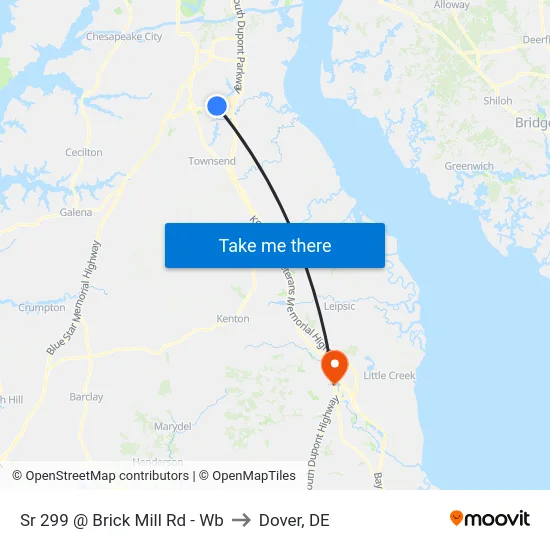 Sr 299 @ Brick Mill Rd - Wb to Dover, DE map