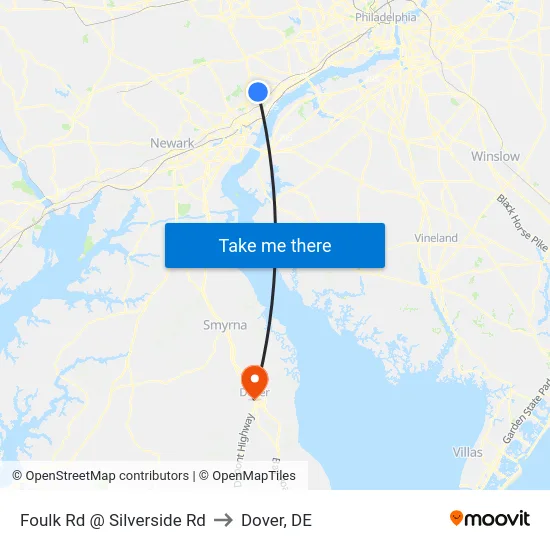 Foulk Rd @ Silverside Rd to Dover, DE map