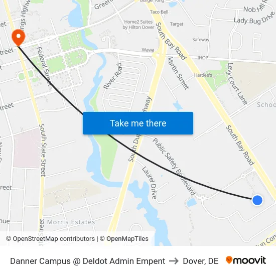 Danner Campus @ Deldot Admin Empent to Dover, DE map