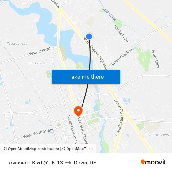 Townsend Blvd @ Us  13 to Dover, DE map