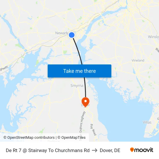 De Rt 7 @ Stairway To Churchmans Rd to Dover, DE map