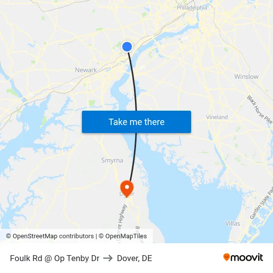 Foulk Rd @ Op Tenby Dr to Dover, DE map