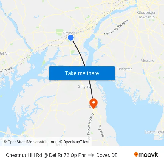 Chestnut Hill Rd @ Del Rt 72 Op Pnr to Dover, DE map